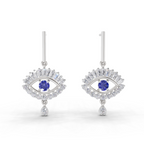 1.26 Carat Stud Earrings Cluster Dangle Earrings 14K - White Gold