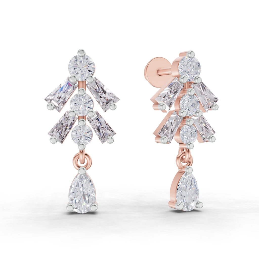 1.98 Carat Diamond Earrings 14K - Rose Gold