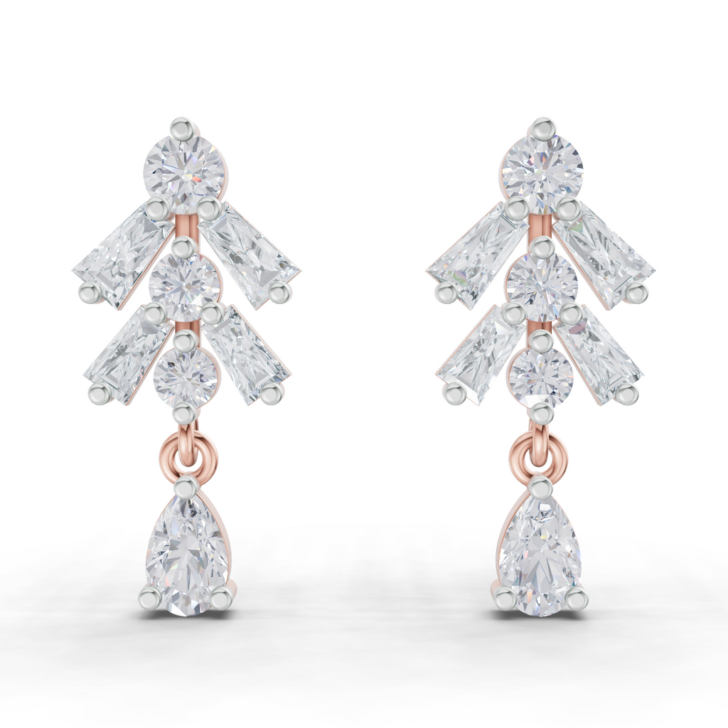 1.98 Carat Diamond Earrings 14K - Rose Gold