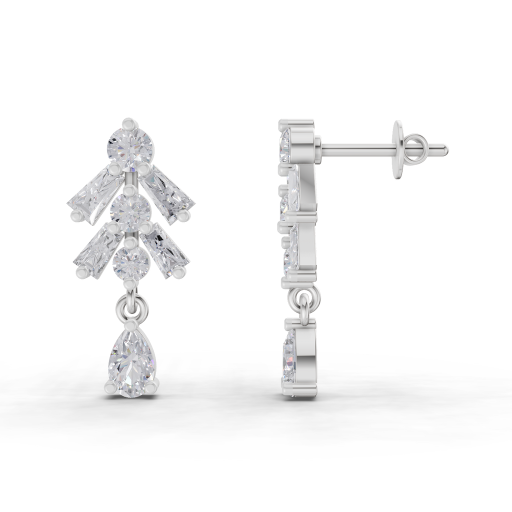 1.98 Carat Diamond Earrings 14K - White Gold