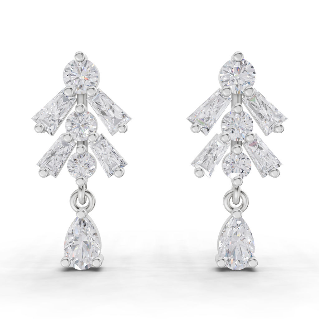 1.98 Carat Diamond Earrings 14K - White Gold