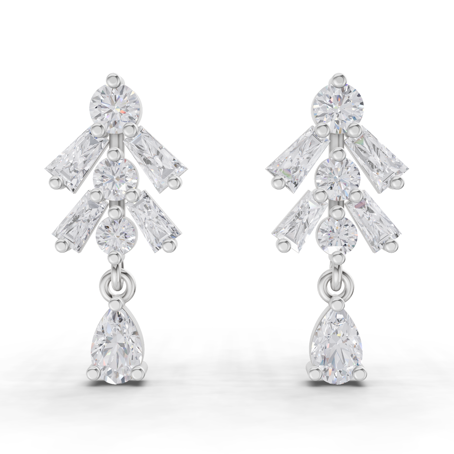 1.98 Carat Diamond Earrings 14K - White Gold
