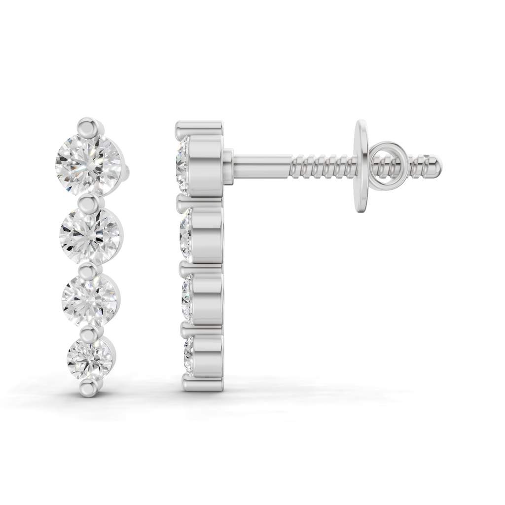0.31 Carat Celeste Diamond drop Earrings 14K - White Gold