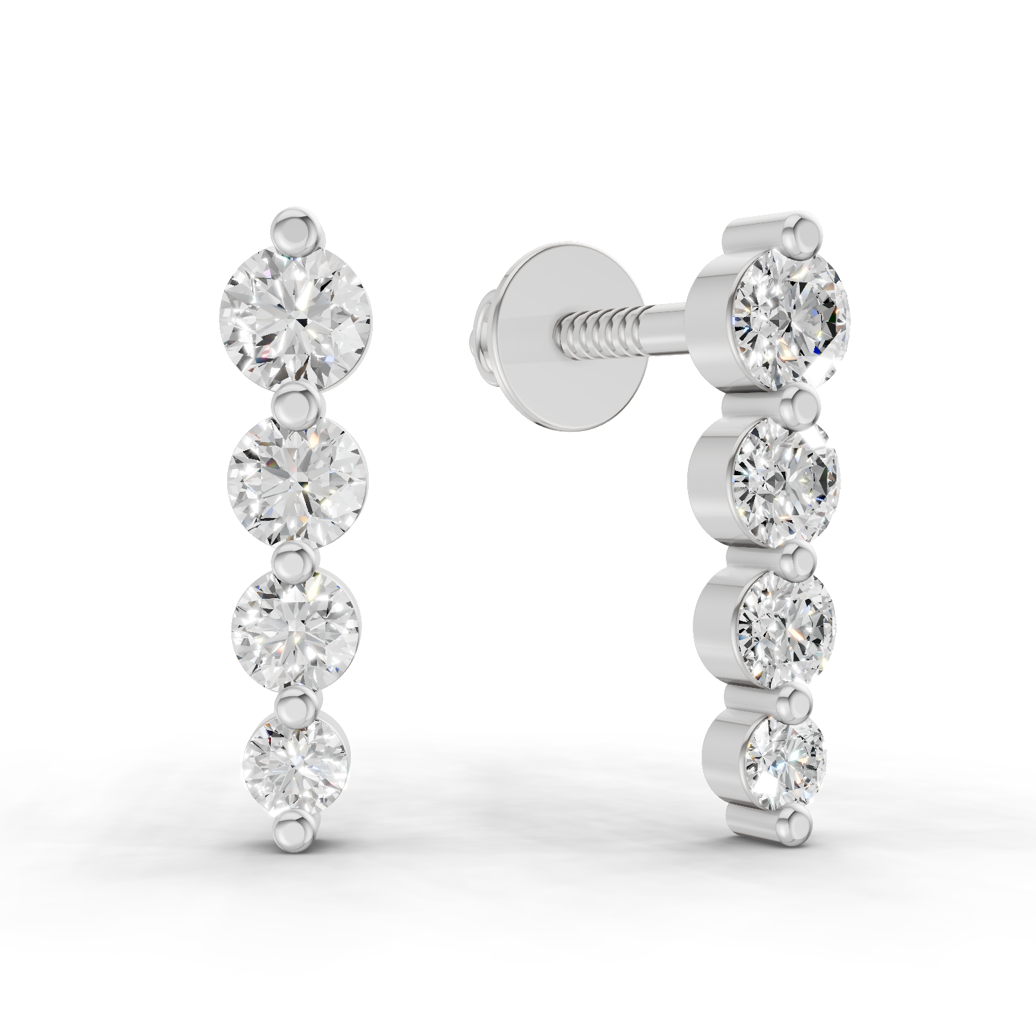 0.31 Carat Celeste Diamond drop Earrings 14K - White Gold