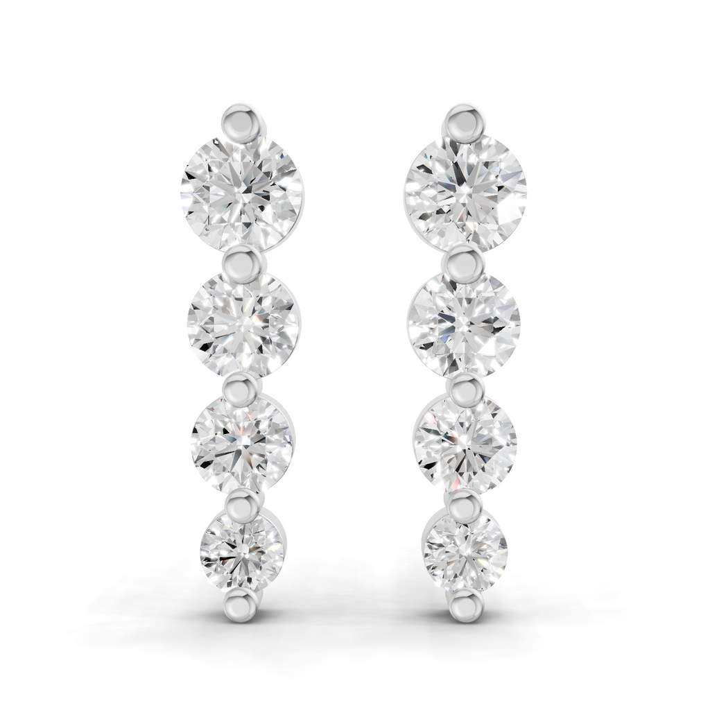 0.31 Carat Celeste Diamond drop Earrings 14K - White Gold