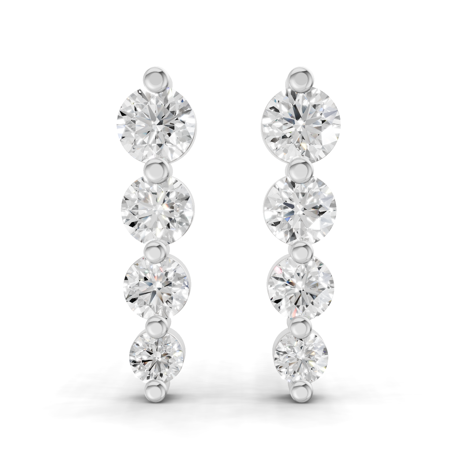 0.31 Carat Celeste Diamond drop Earrings 14K - White Gold