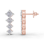 1.42 Carat Four-Stone Vertical Diamond Drop Earring 14K - Rose Gold