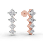1.42 Carat Four-Stone Vertical Diamond Drop Earring 14K - Rose Gold