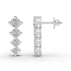 1.42 Carat Four-Stone Vertical Diamond Drop Earring 14K - White Gold