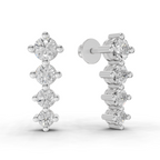 1.42 Carat Four-Stone Vertical Diamond Drop Earring 14K - White Gold
