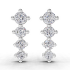 1.42 Carat Four-Stone Vertical Diamond Drop Earring 14K - White Gold