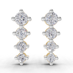 1.42 Carat Four-Stone Vertical Diamond Drop Earring 14K