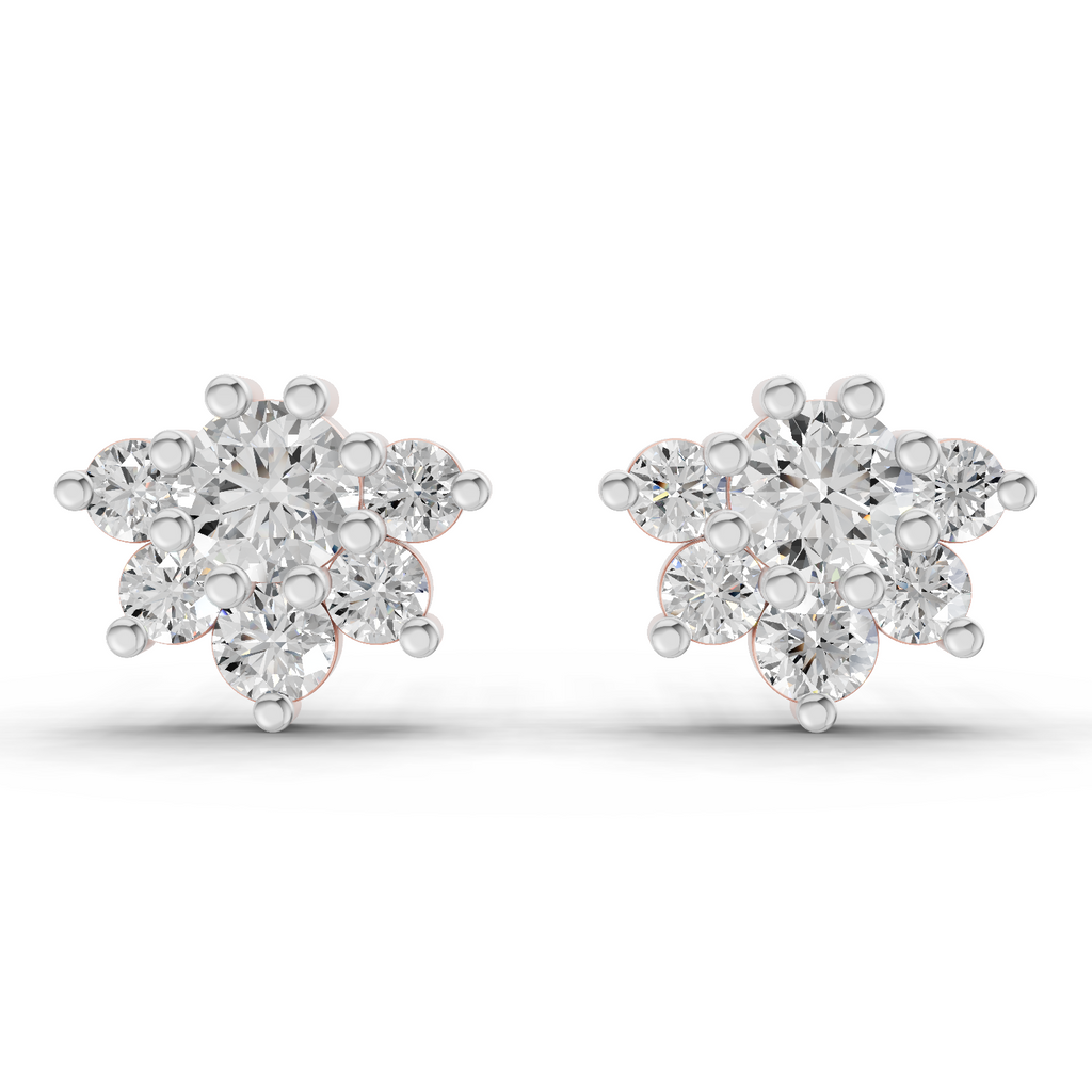 1.38 Carat Celeste Bloom Studs Earrings 14K - Rose Gold