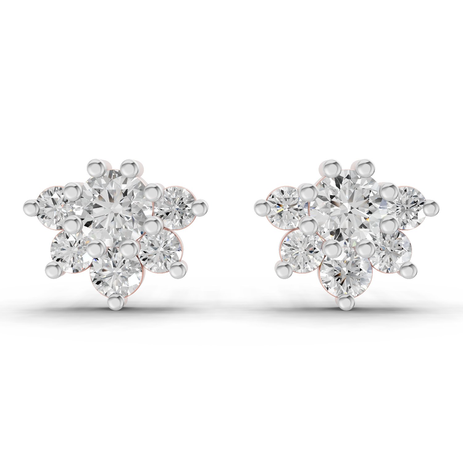1.38 Carat Celeste Bloom Studs Earrings 14K - Rose Gold
