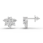 1.38 Carat Celeste Bloom Studs Earrings 14K - White Gold