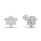 1.38 Carat Celeste Bloom Studs Earrings 14K - White Gold