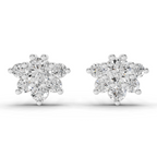 1.38 Carat Celeste Bloom Studs Earrings 14K - White Gold