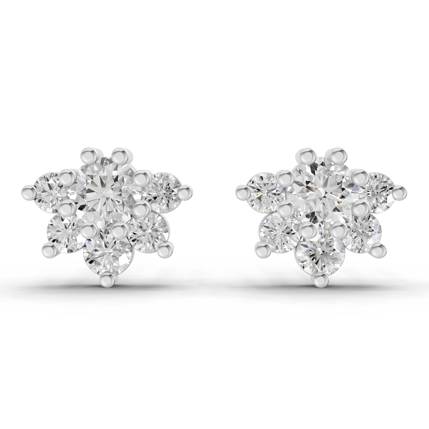 1.38 Carat Celeste Bloom Studs Earrings 14K - White Gold