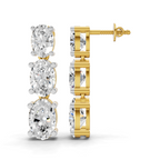 Lab Grown Diamond 4.49 Carat Oval Diamond Linear Earring 14KY