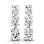 Lab Grown Diamond 4.49 Carat Oval Diamond Linear Earring 14KY