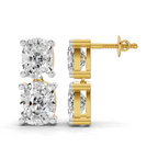 4.71 Carat 14K Gold Twin Cushion Radiance Stud Earring