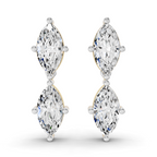 3.85 Carat 14K Gold Twin Marquise Radiance Stud Earring
