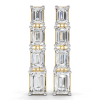 Lab Grown Diamond 6.21 Carat Emerald-Cut Linear Earring 14KY