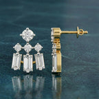 2.25 Carat 14K Gold Triple Baguette Drop