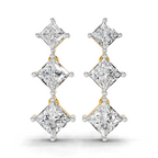 Lab Grown Diamond 4.53 Carat Princess-Cut Diamond Linear Earring 14KY
