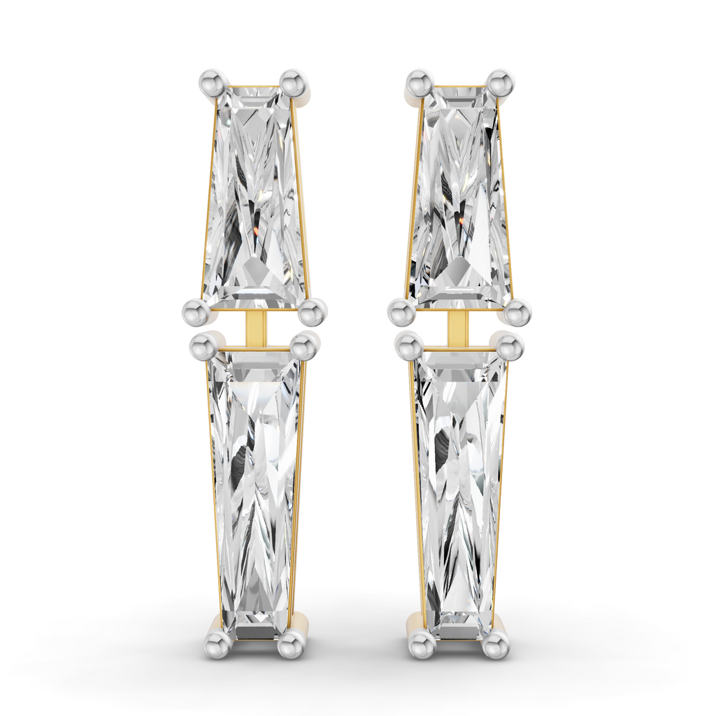 1.79 Carat 14K Gold Twin Baguette Cascade