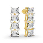 4.67 Carat 14K Gold Princess-Cut Square Earrings