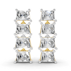 4.67 Carat 14K Gold Princess-Cut Square Earrings