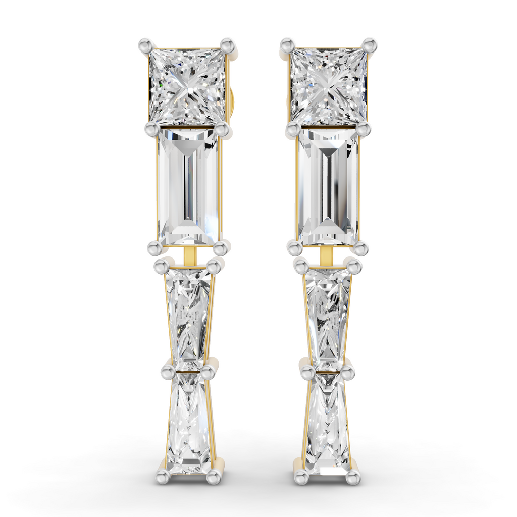 2.17 Carat 14K Gold Three-Stone Drop