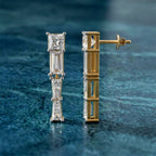 2.17 Carat 14K Gold Three-Stone Drop