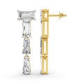 3.91 Carat 14K Gold Geometric Cascade Drop Earrings