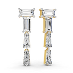 3.91 Carat 14K Gold Geometric Cascade Drop Earrings