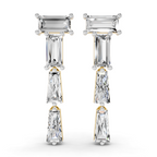 3.91 Carat 14K Gold Geometric Cascade Drop Earrings