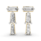 2.78 Carat 14K Gold Linear Prism Drop Earrings
