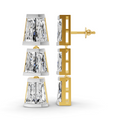 6.73 Carat 14K Gold Trilliant Cascade Drop Earrings