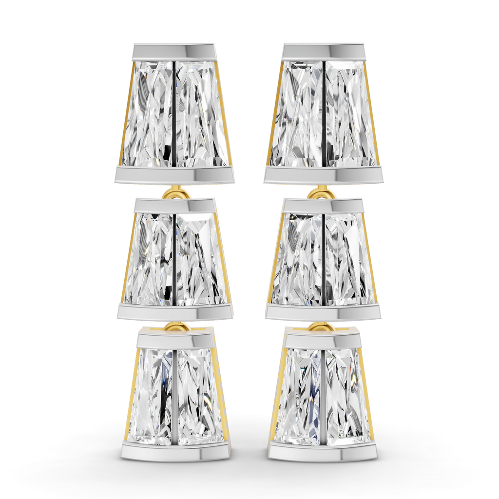 6.73 Carat 14K Gold Trilliant Cascade Drop Earrings
