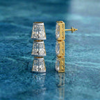6.73 Carat 14K Gold Trilliant Cascade Drop Earrings