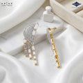 Arias by Lara Dutta Radiant Pave Wing & Baguette Drop Statement Earrings
