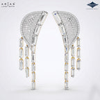 Arias by Lara Dutta Radiant Pave Wing & Baguette Drop Statement Earrings