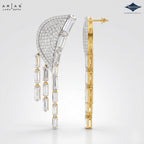 Arias by Lara Dutta Radiant Pave Wing & Baguette Drop Statement Earrings