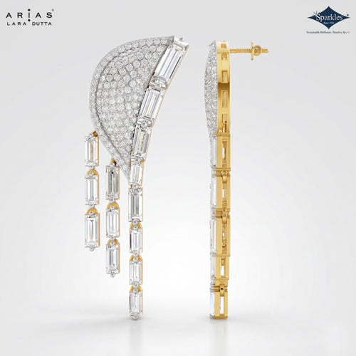 Arias by Lara Dutta Eternal Radiant-Cut Wing Diamond Drop Earrings