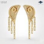 Arias by Lara Dutta Radiant Pave Wing & Baguette Drop Statement Earrings