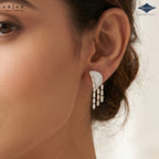 Arias by Lara Dutta Radiant Pave Wing & Baguette Drop Statement Earrings