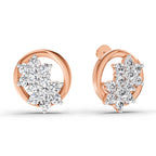 1.82 Carat Cluster Diamond Earrings 14K - Rose Gold
