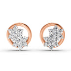 1.82 Carat Cluster Diamond Earrings 14K - Rose Gold