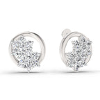 1.82 Carat Cluster Diamond Earrings 14K - White Gold